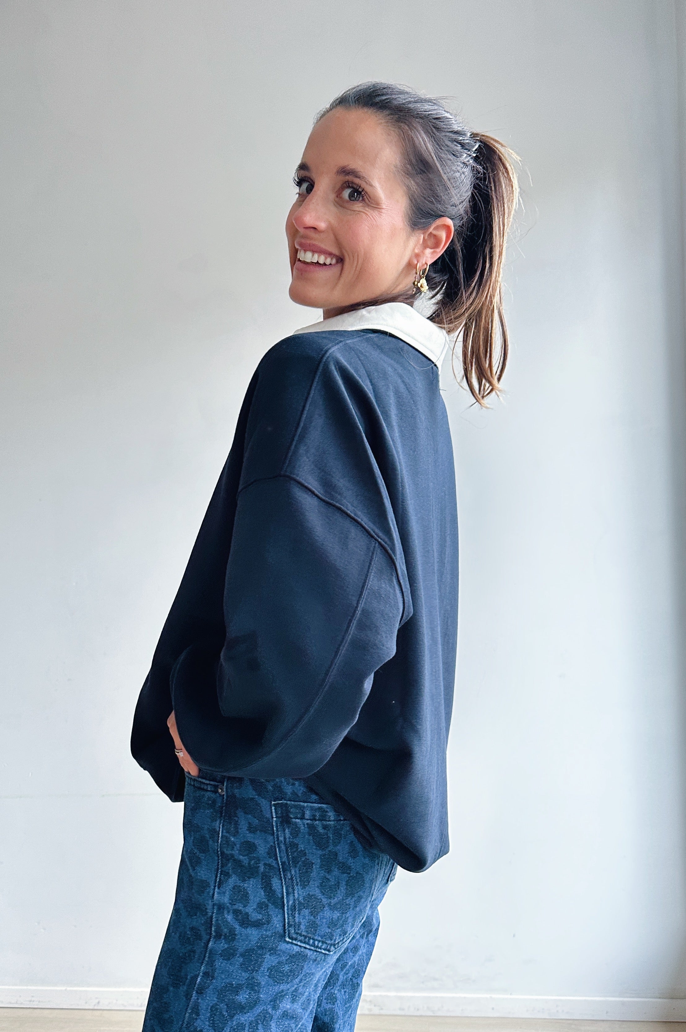 Florence pull donkerblauw