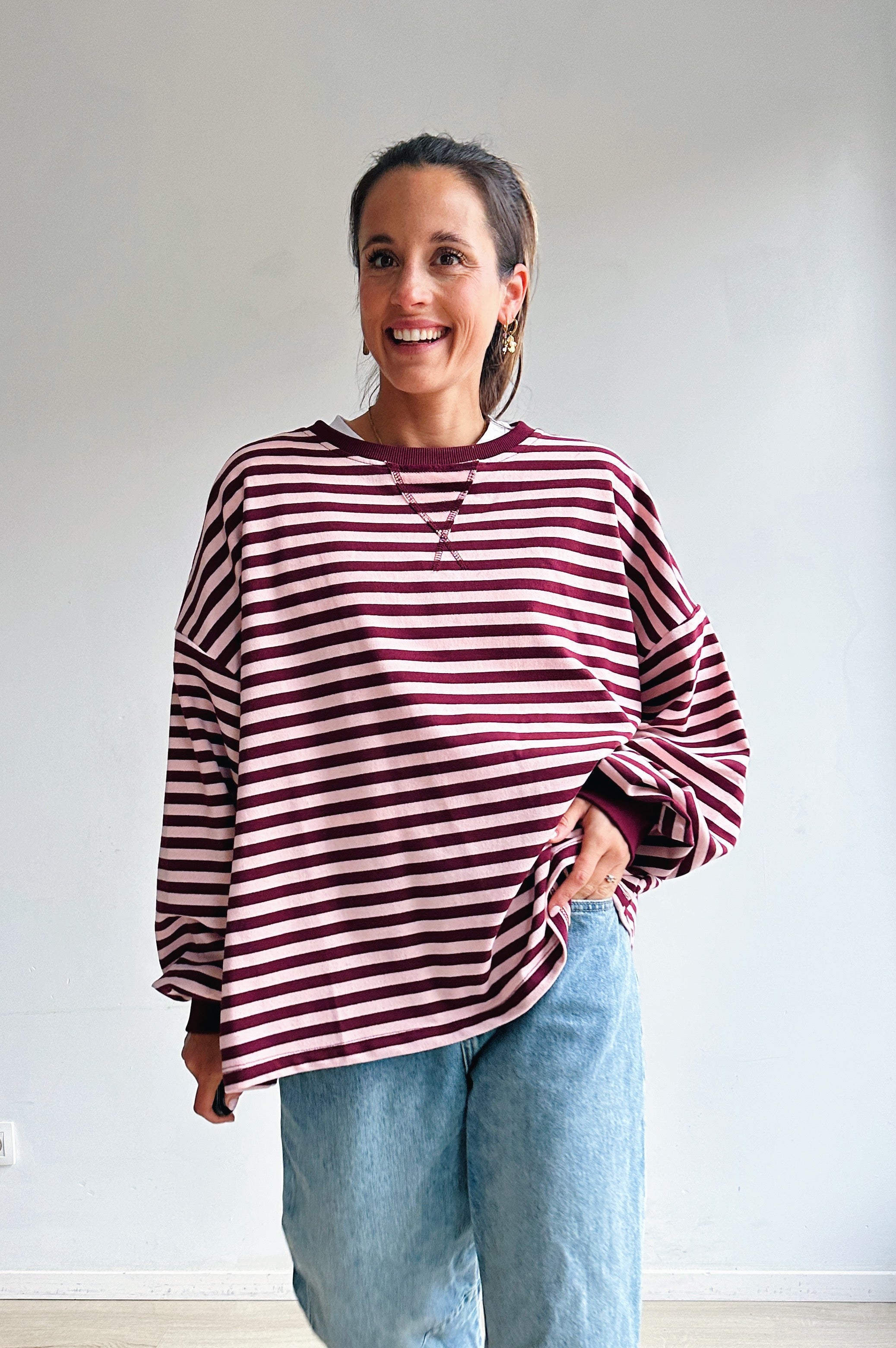 Ozanne sweater roze bordeaux