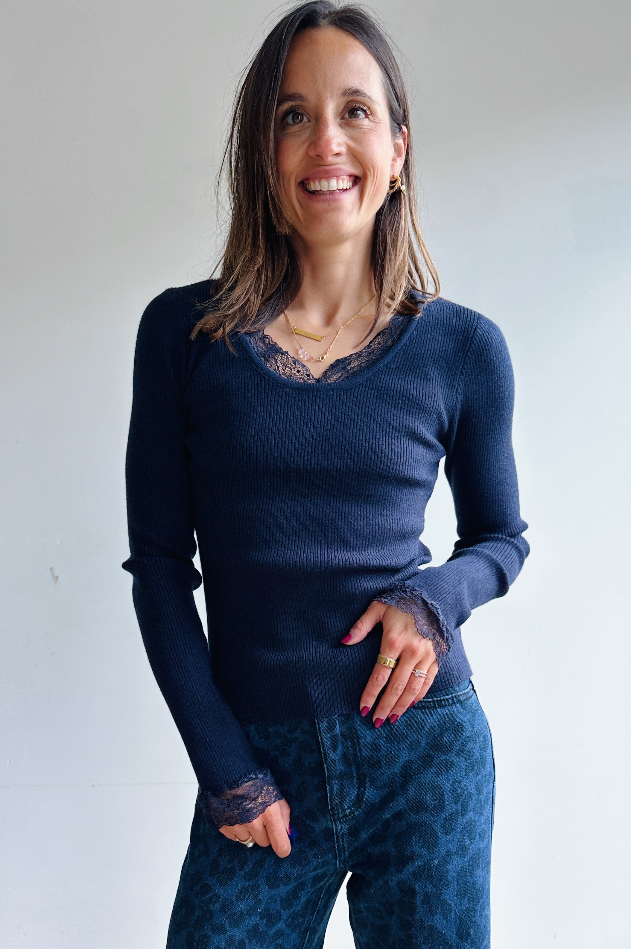 Elise top blauw