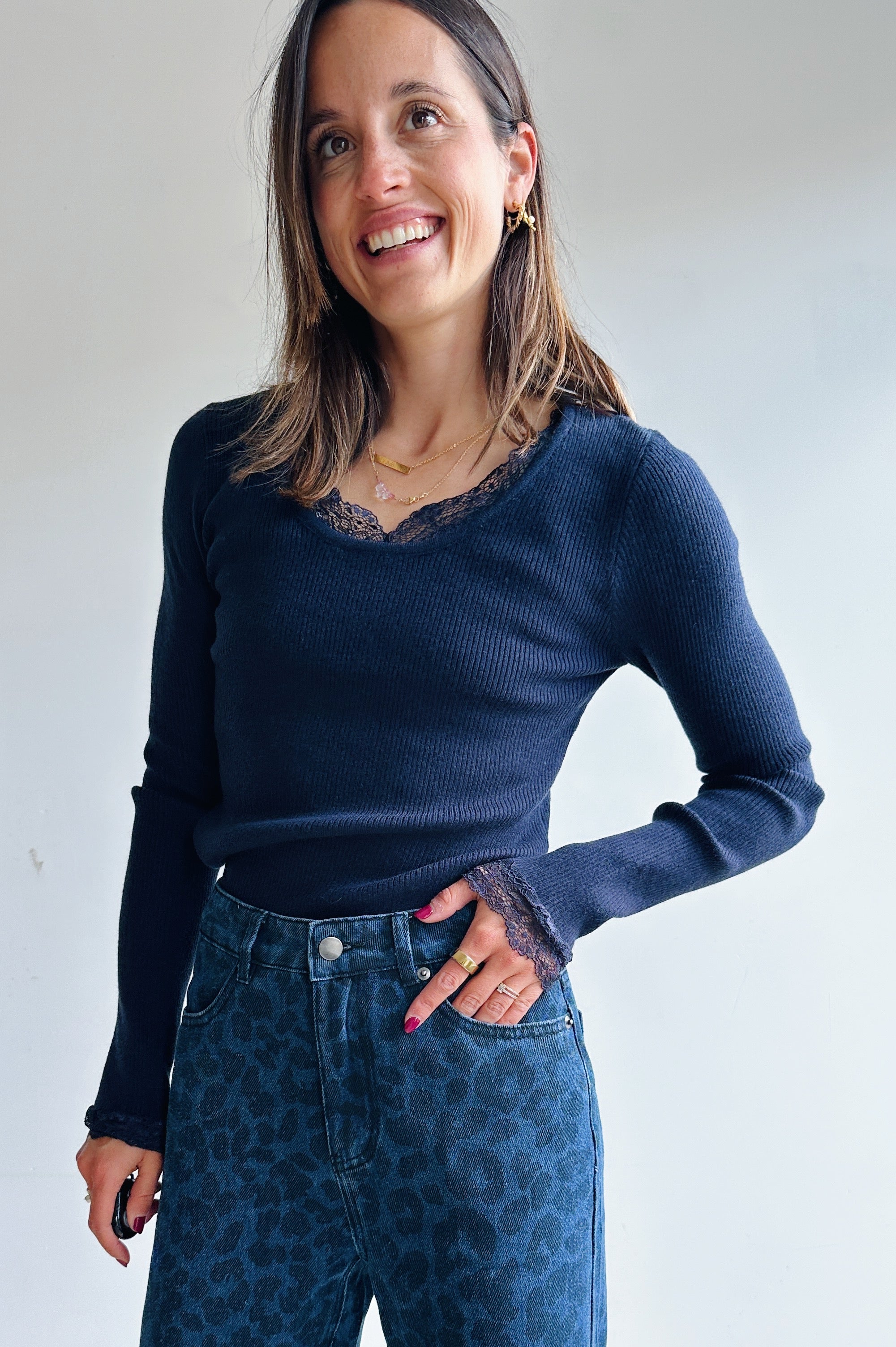 Elise top blauw