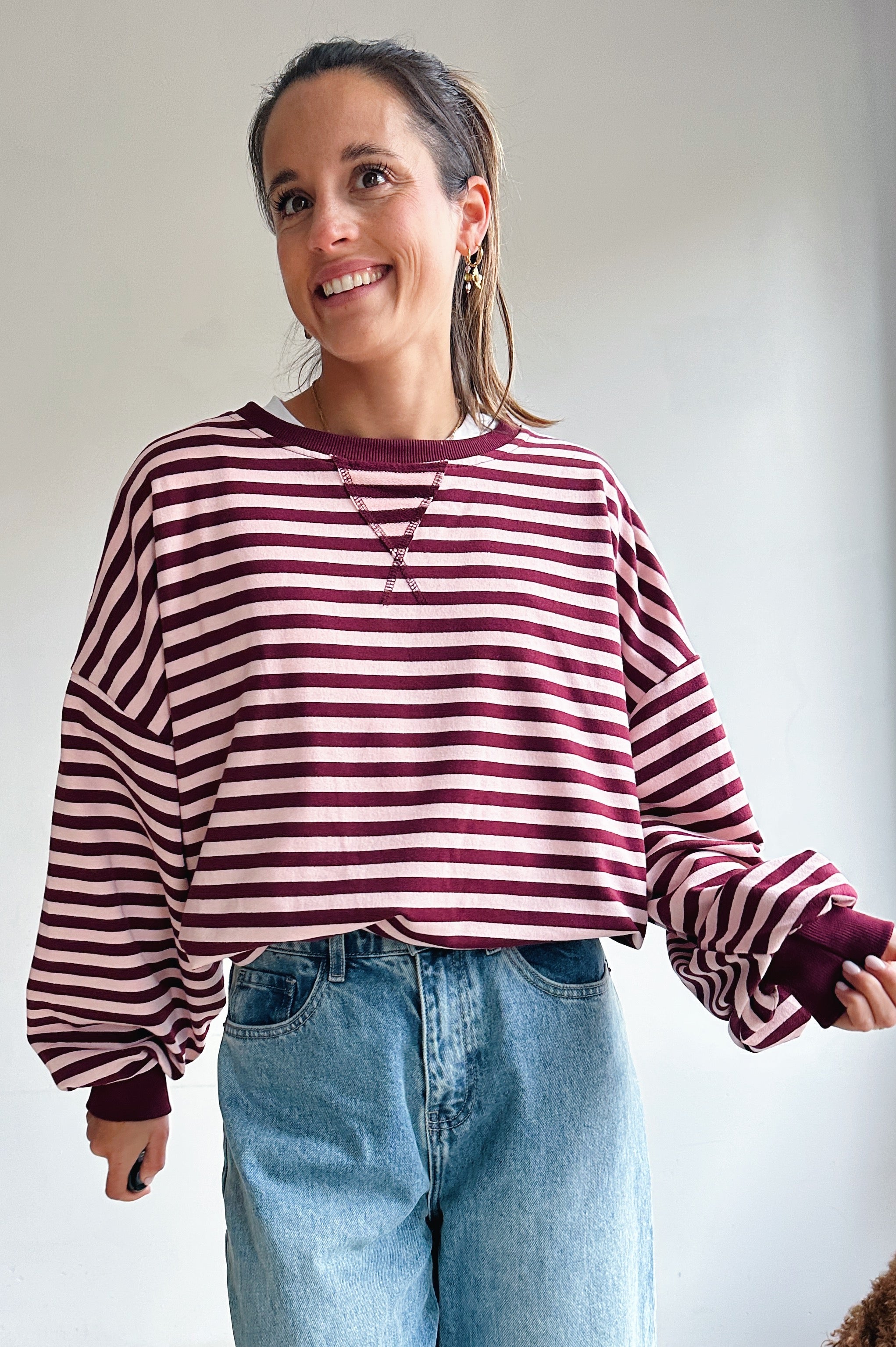 Ozanne sweater roze bordeaux