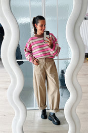 Bo barrel jeans beige corduroy