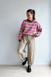 Bo barrel jeans beige corduroy