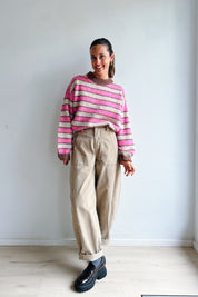 Bo barrel jeans beige corduroy