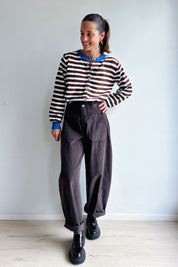 Bo barrel jeans bruin corduroy