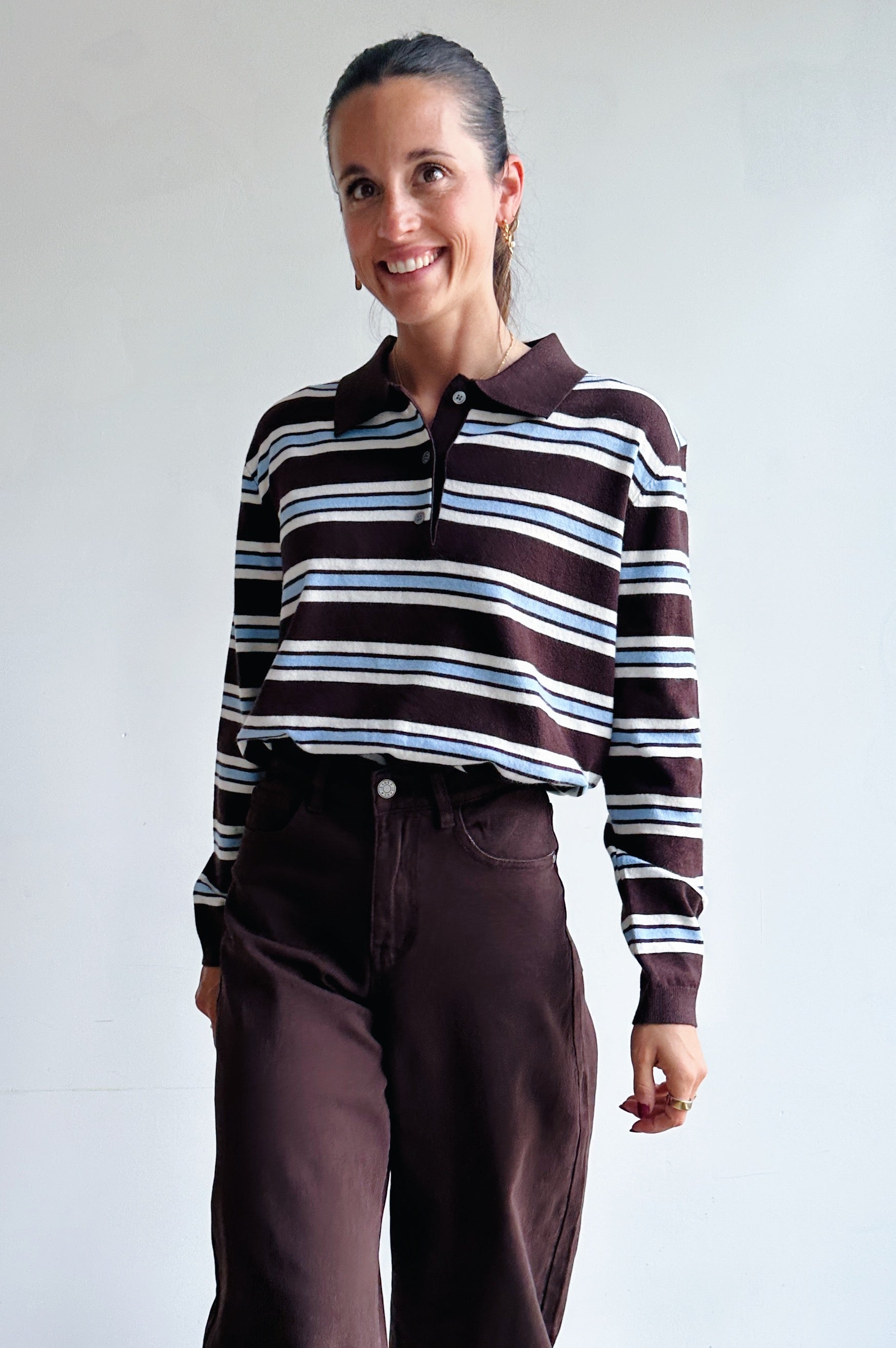Axelle polo bruin blauw
