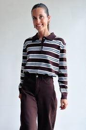 Axelle polo bruin blauw