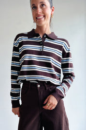 Axelle polo bruin blauw