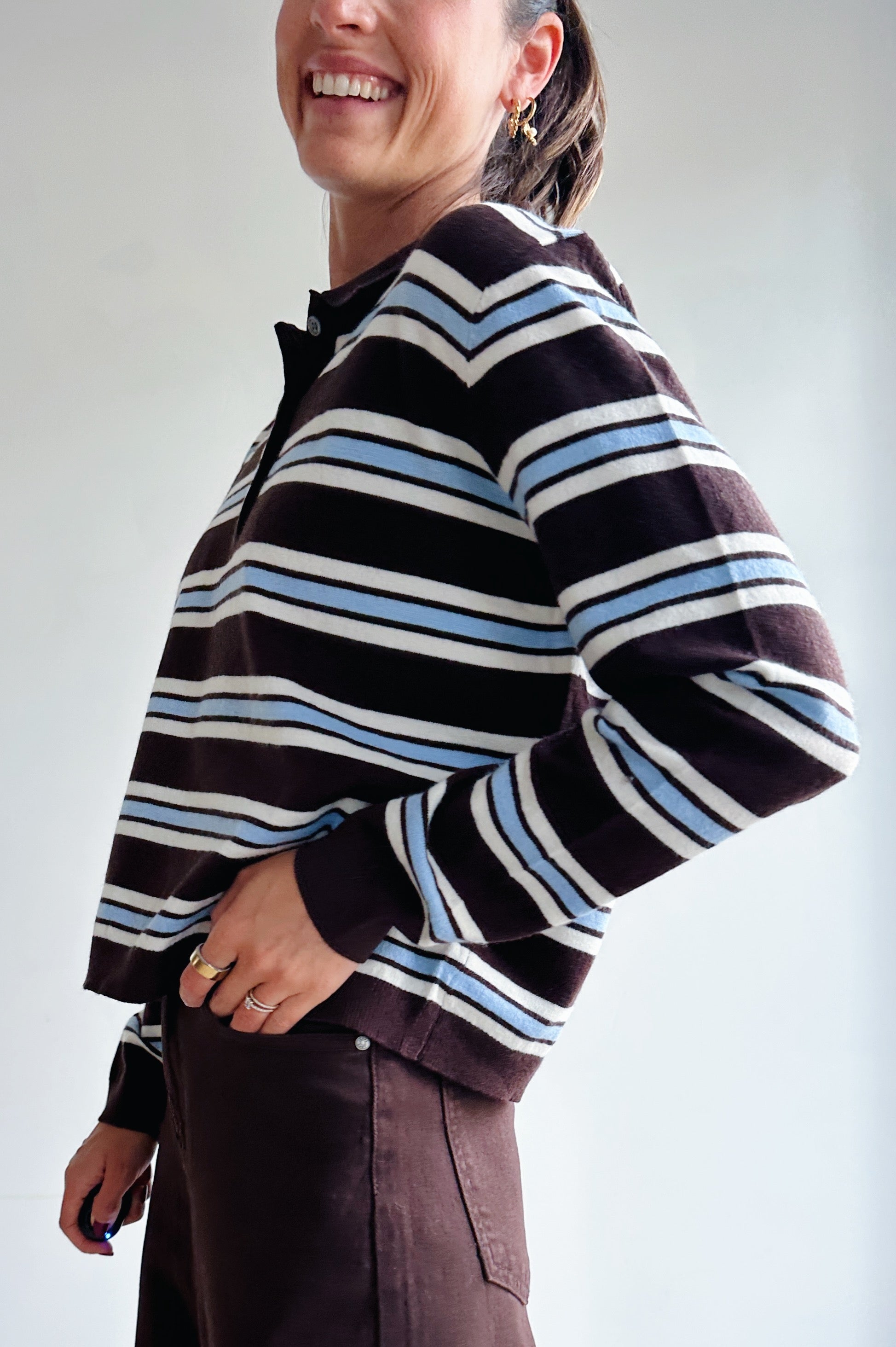 Axelle polo bruin blauw