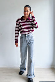 Axelle polo bordeaux roze