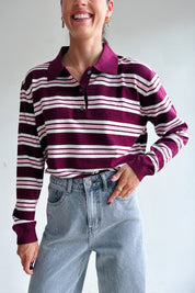 Axelle polo bordeaux roze