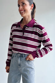 Axelle polo bordeaux roze