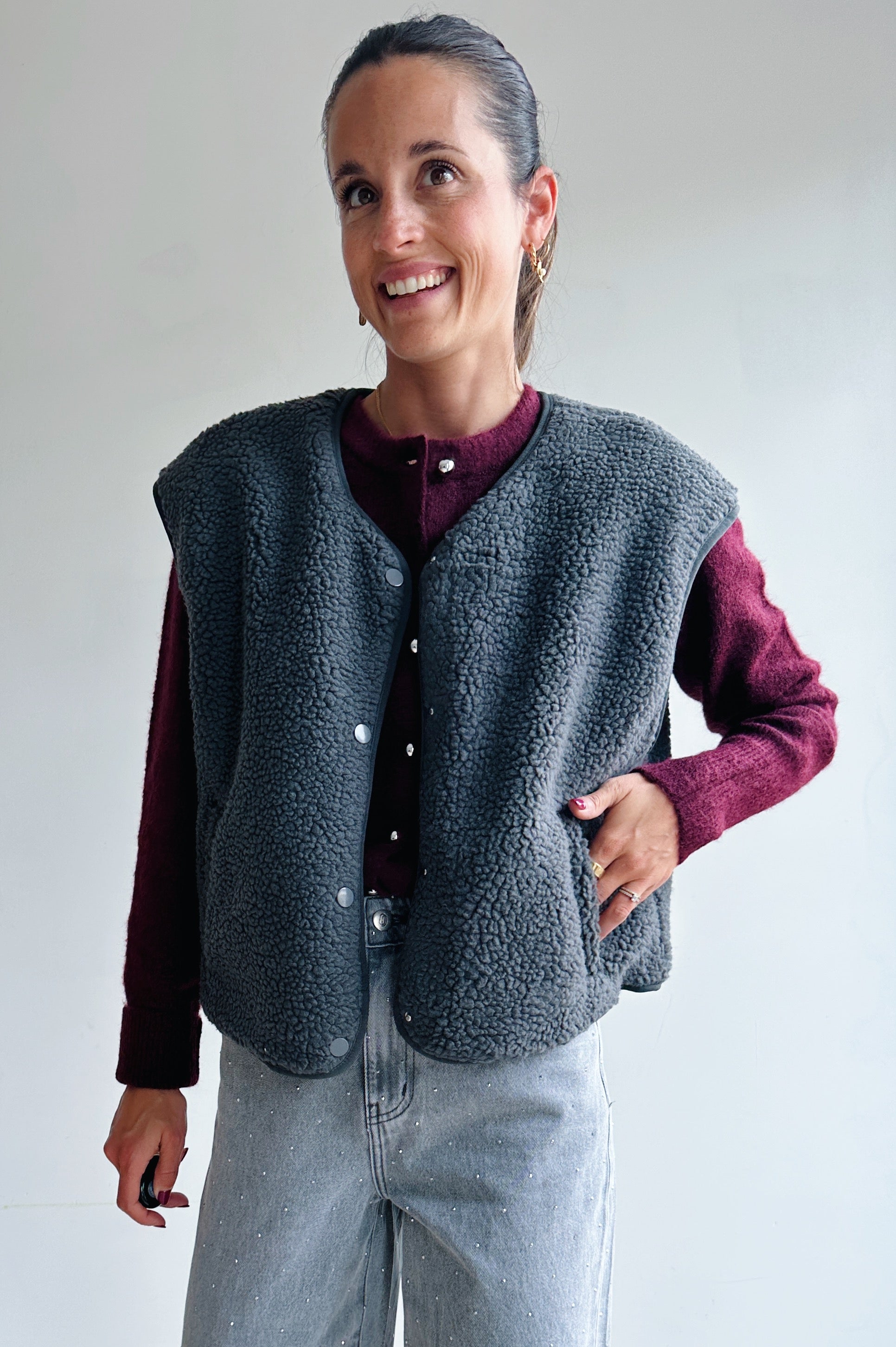 Willa gilet grijs
