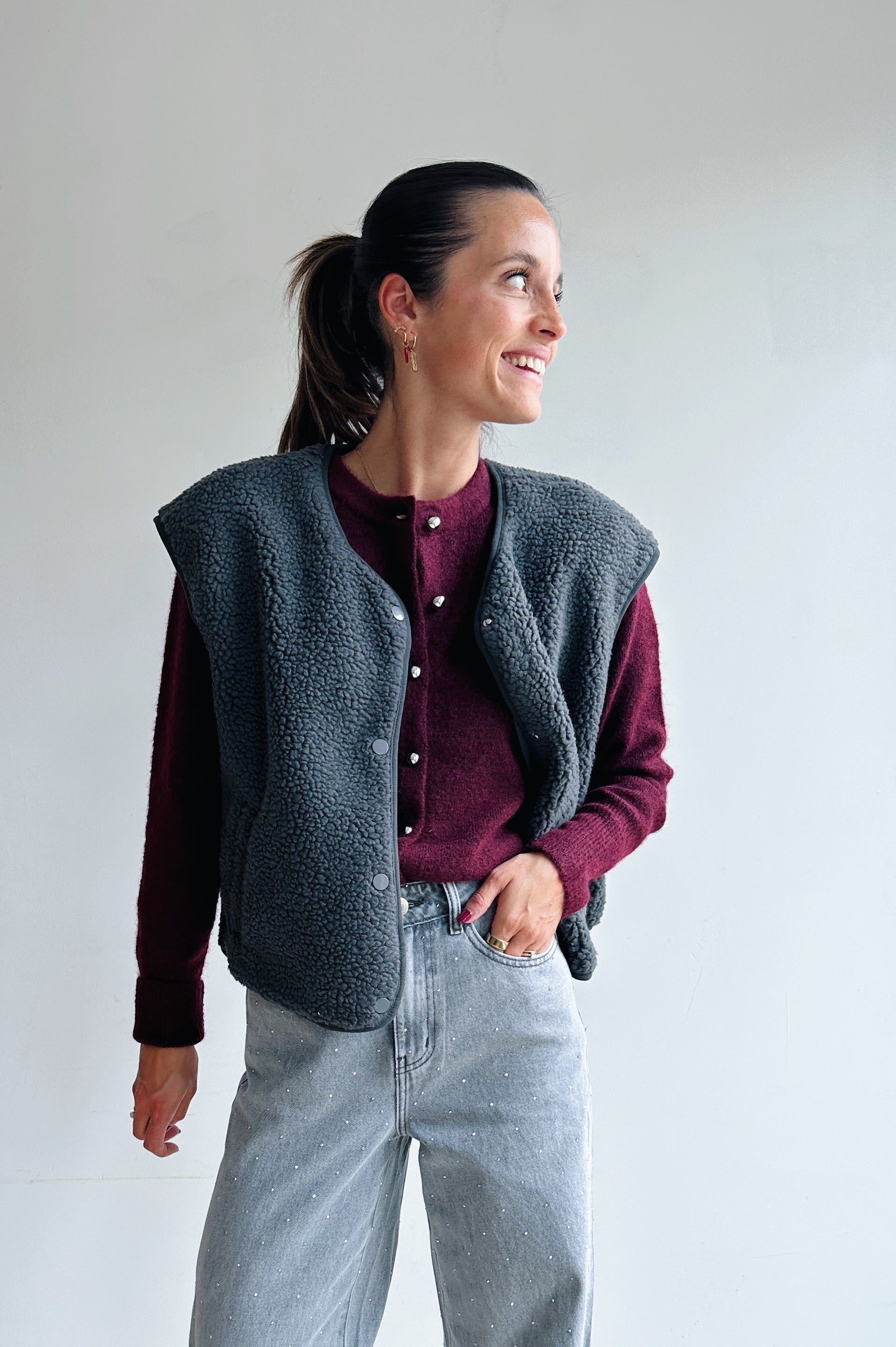 Willa gilet grijs