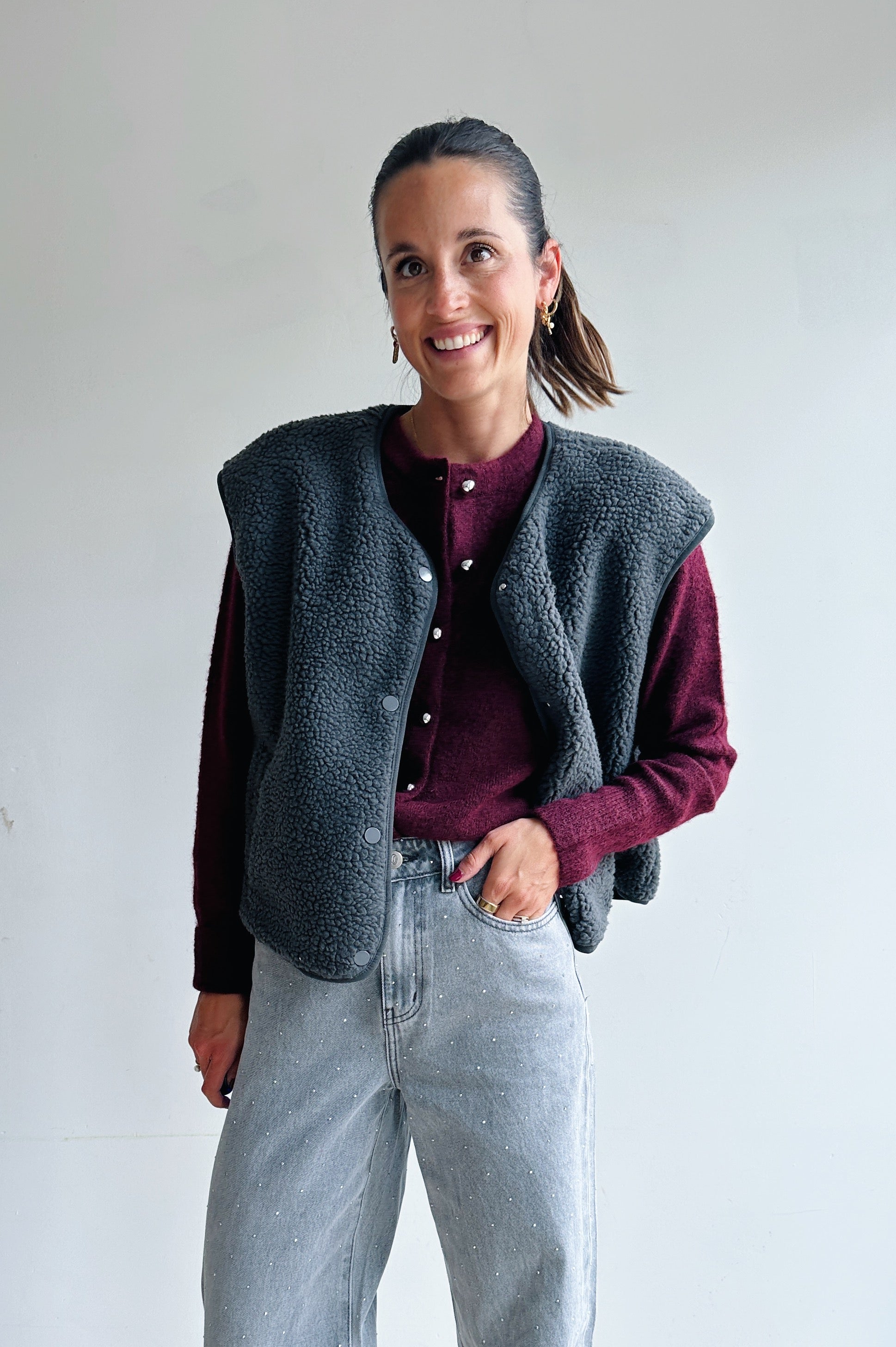 Willa gilet grijs