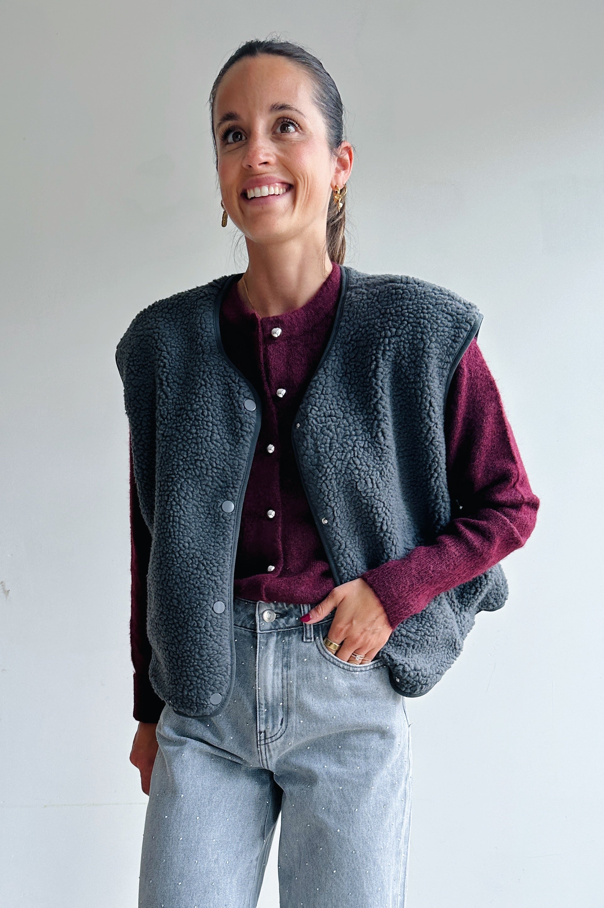 Willa gilet grijs