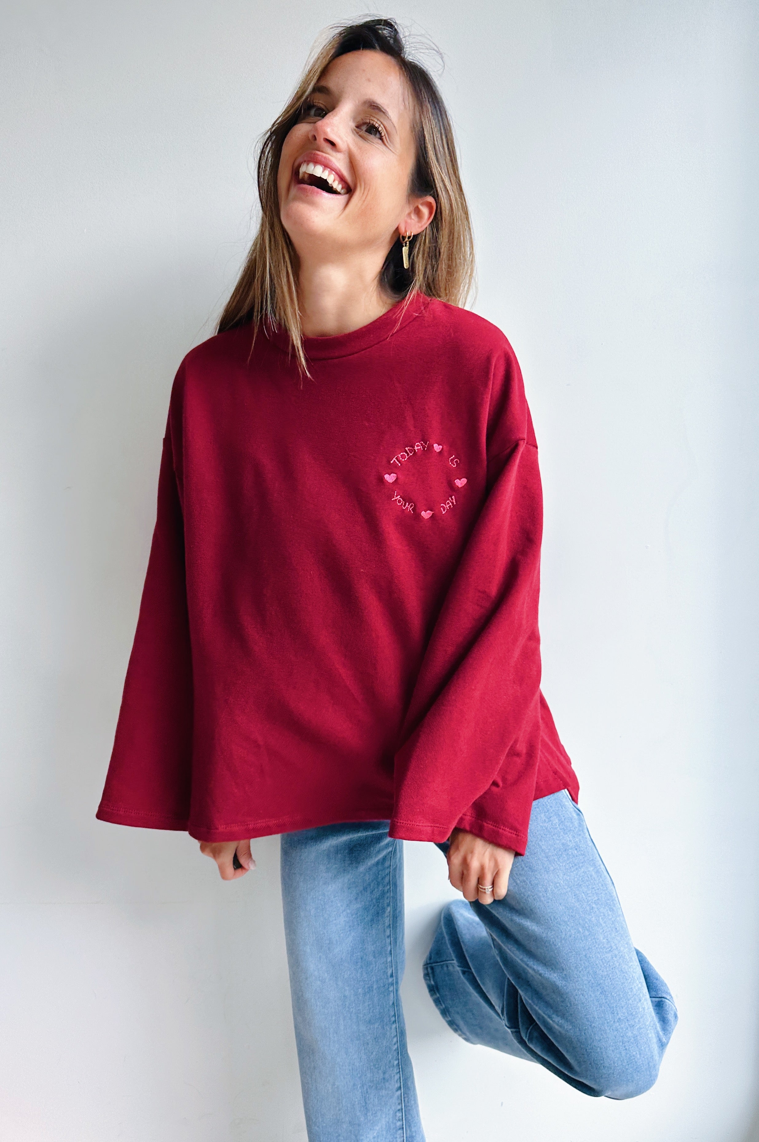 Lauranne longsleeve t-shirt bordeaux