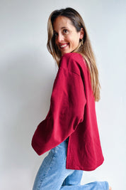 Lauranne longsleeve t-shirt bordeaux