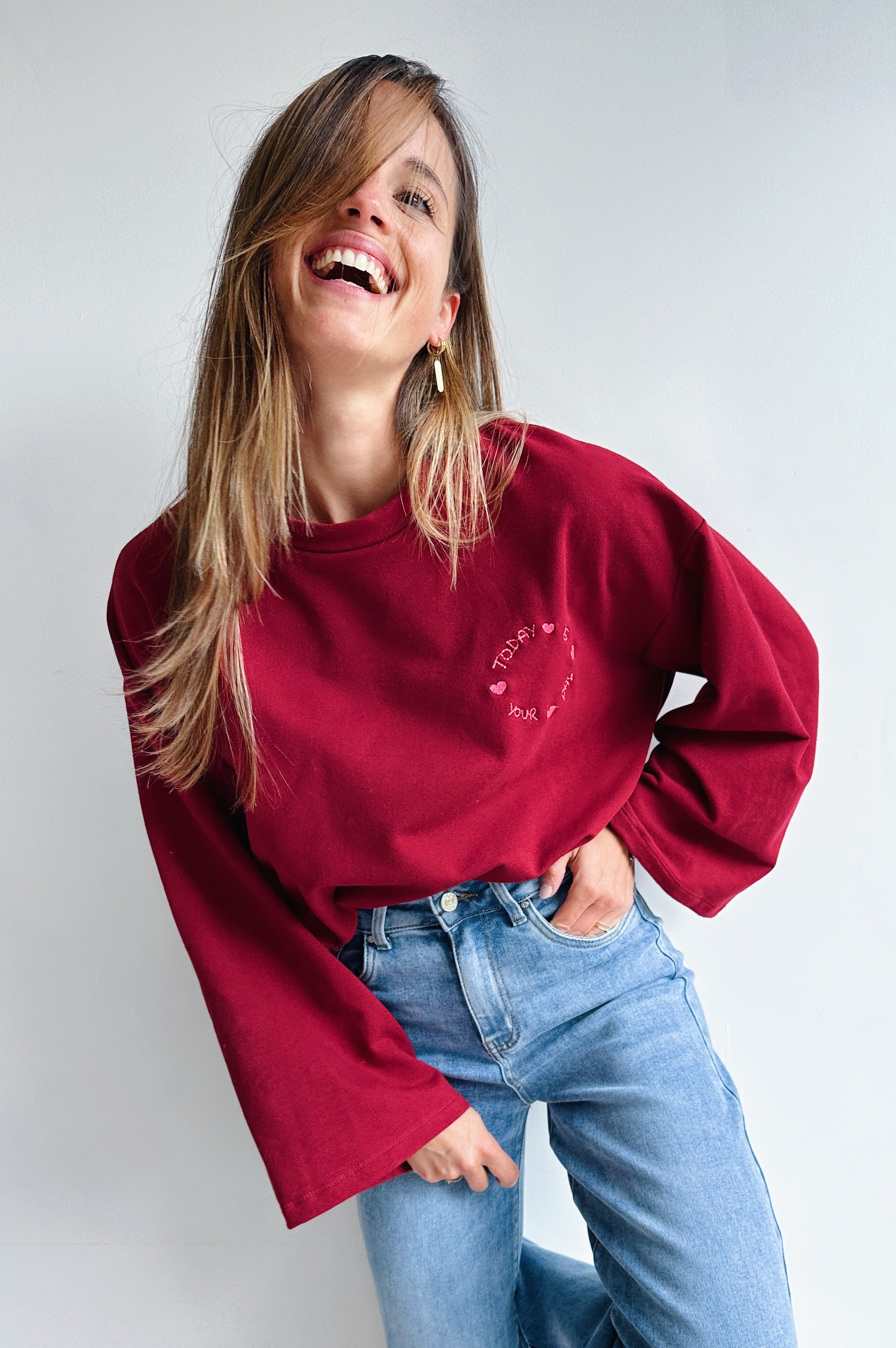 Lauranne longsleeve t-shirt bordeaux