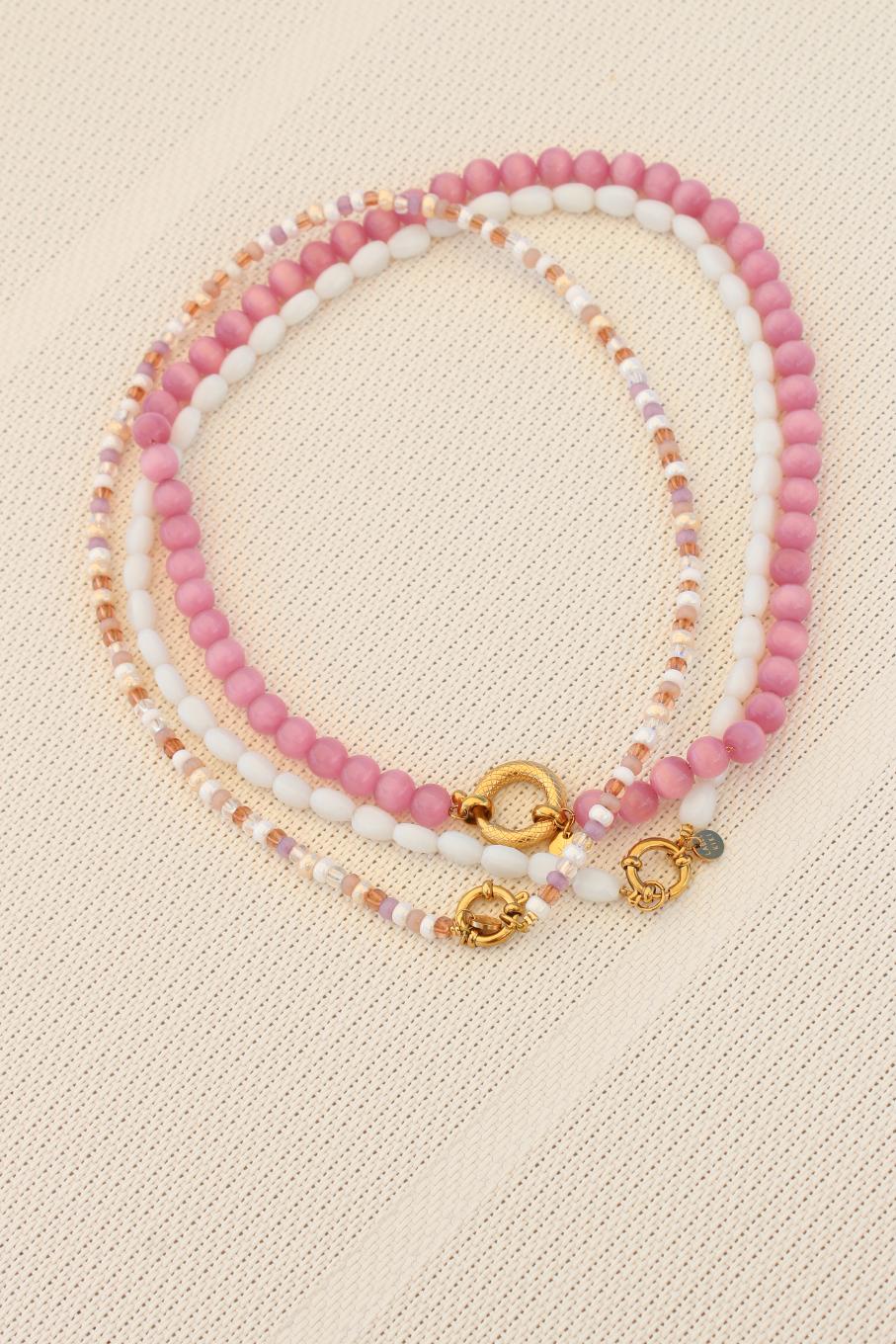 Roze slangenketting