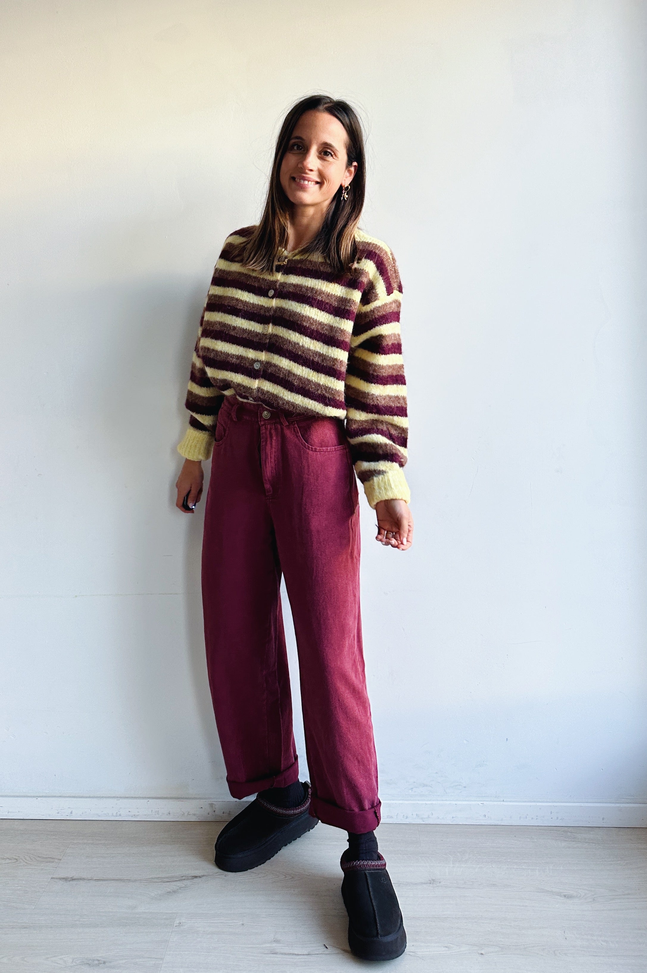 Clara jeans washed bordeaux