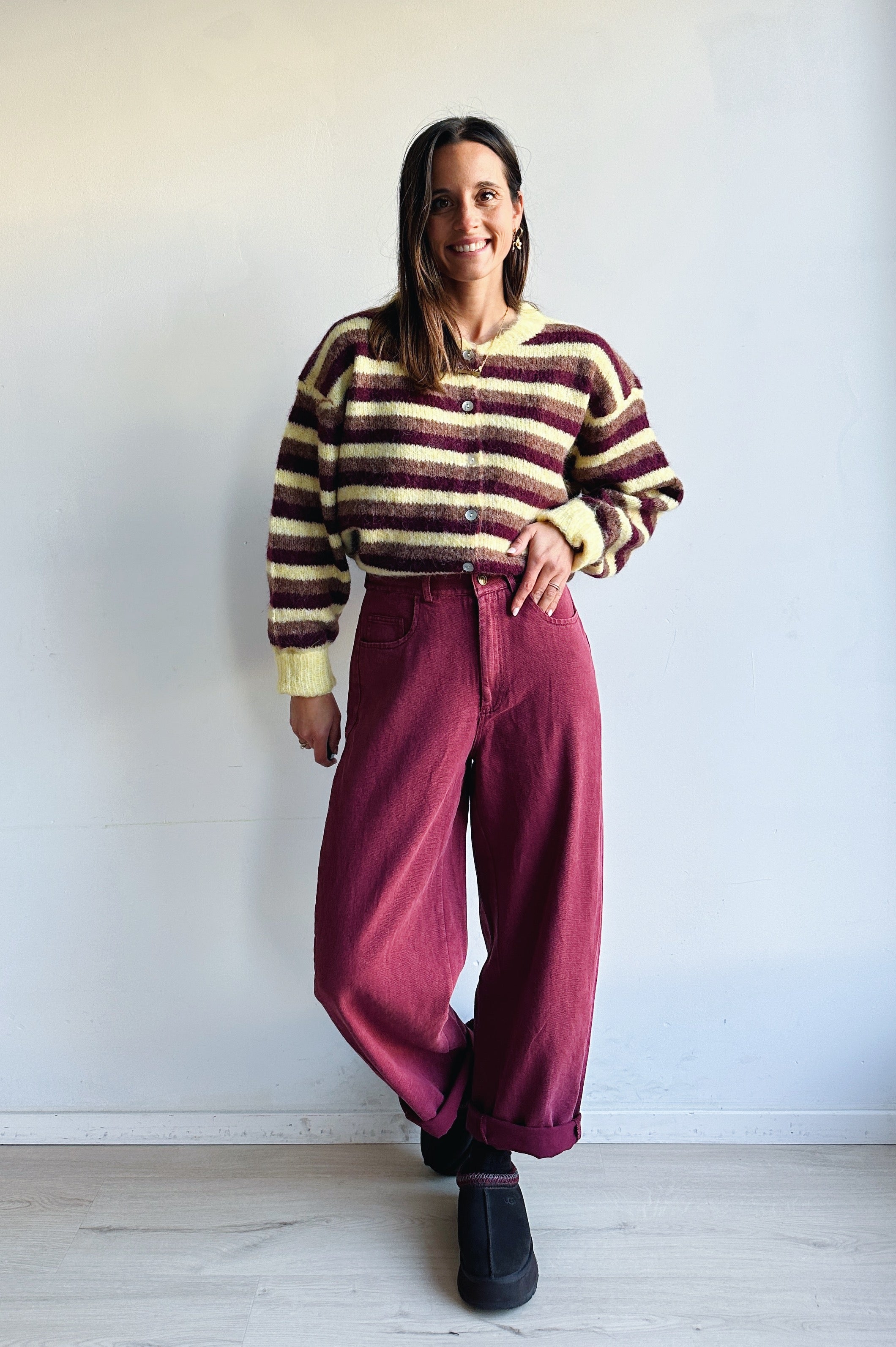 Clara jeans washed bordeaux