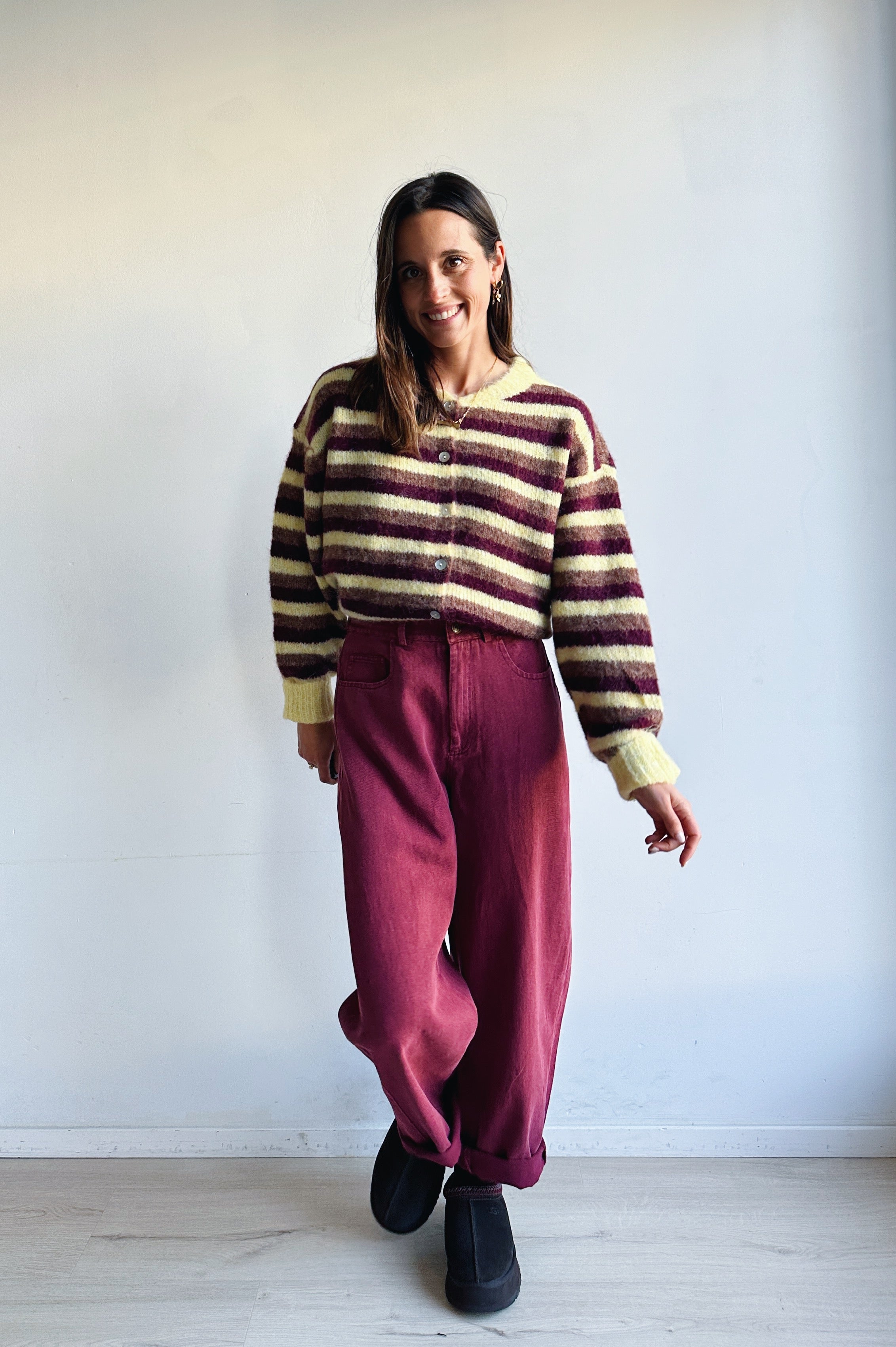 Clara jeans washed bordeaux