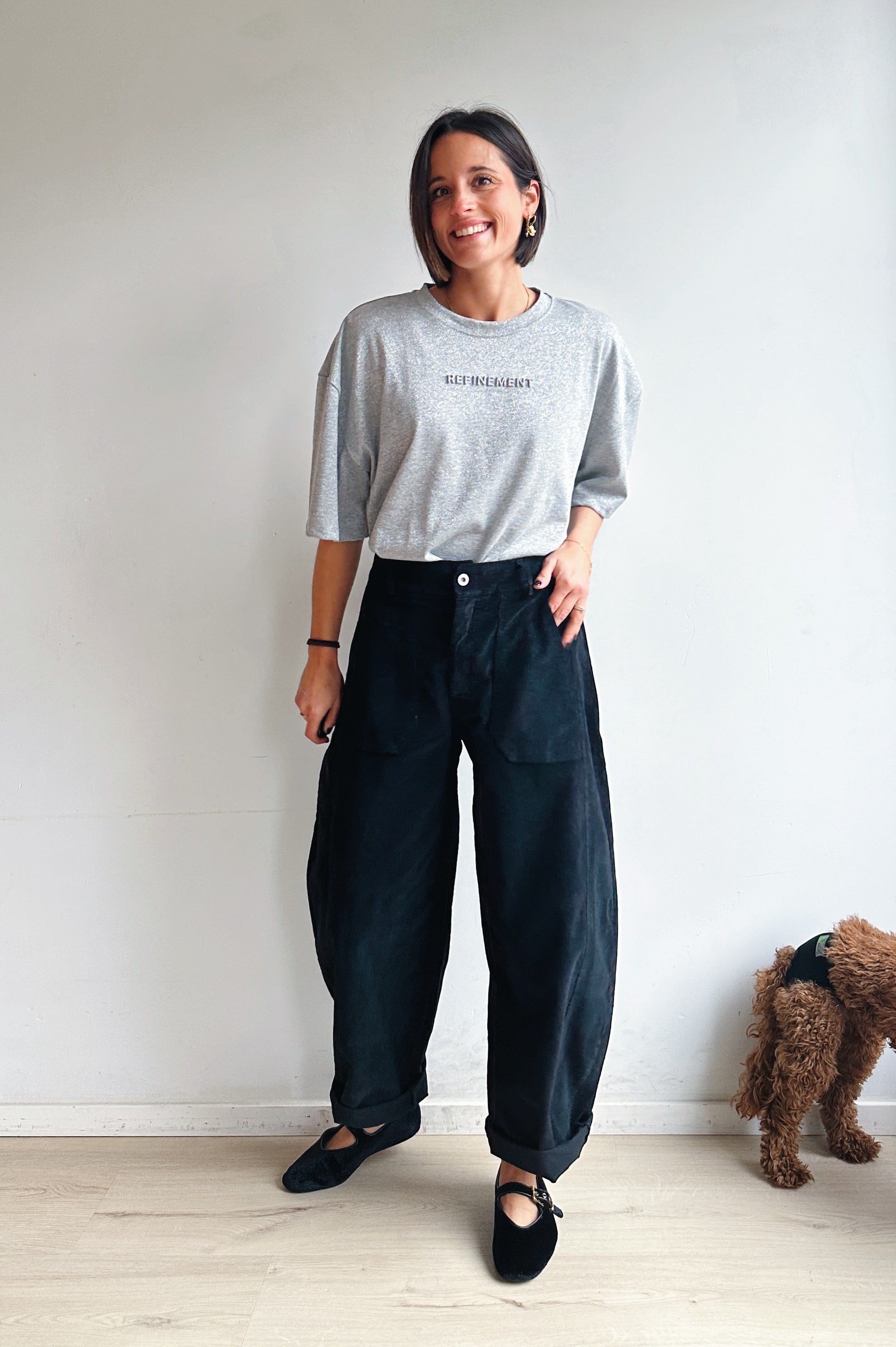 Bo barrel jeans zwart corduroy