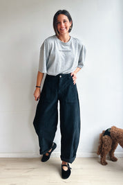 Bo barrel jeans zwart corduroy