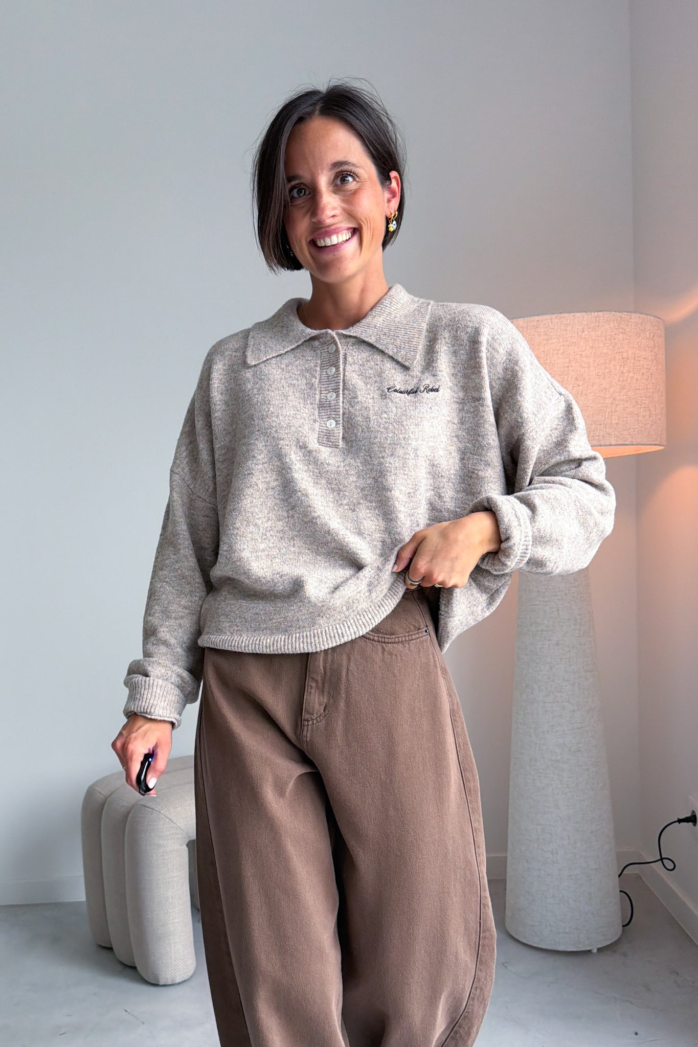 Linsey polo pull beige