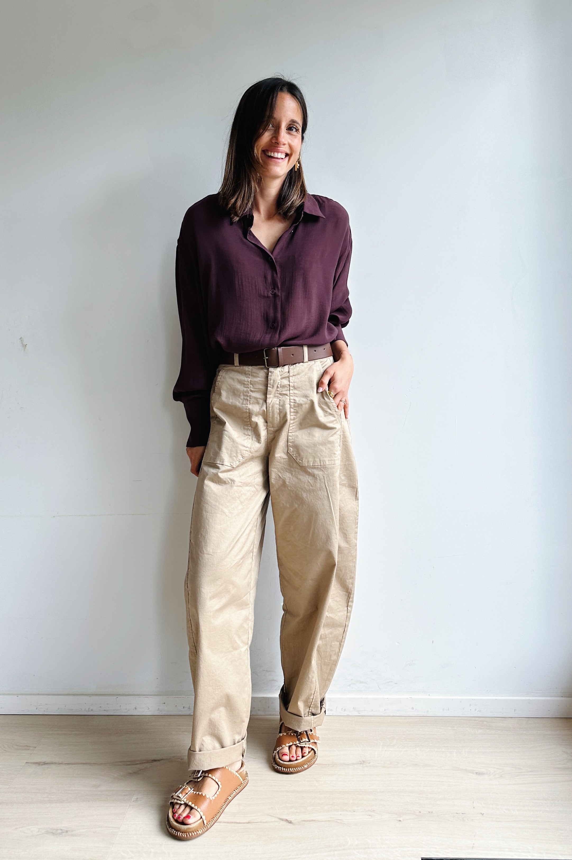 Bo barrel broek camel