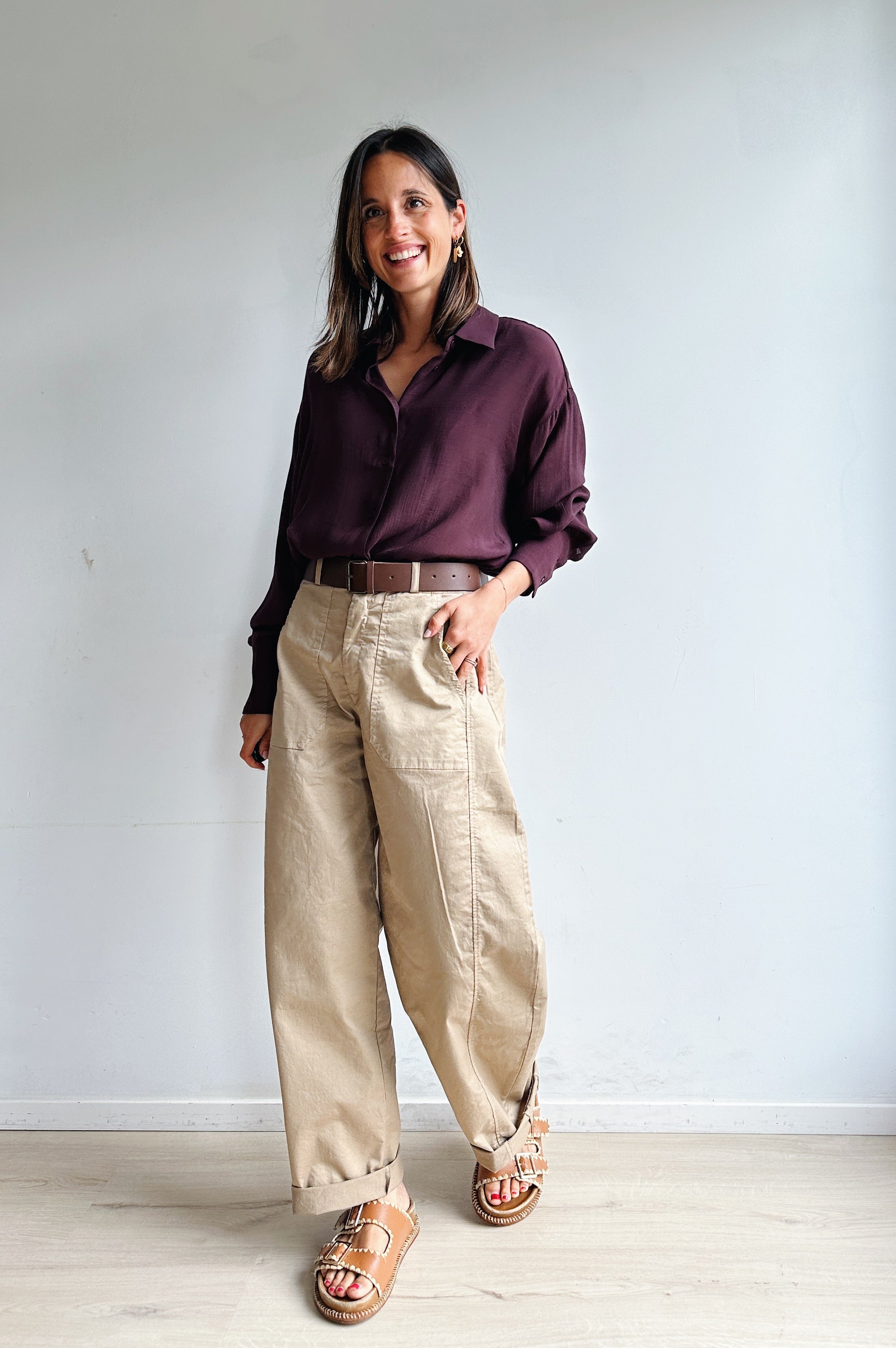 Bo barrel broek camel