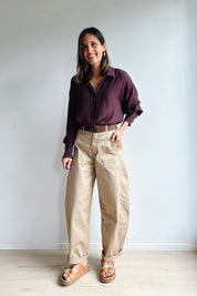 Bo barrel broek camel