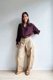 Bo barrel broek camel