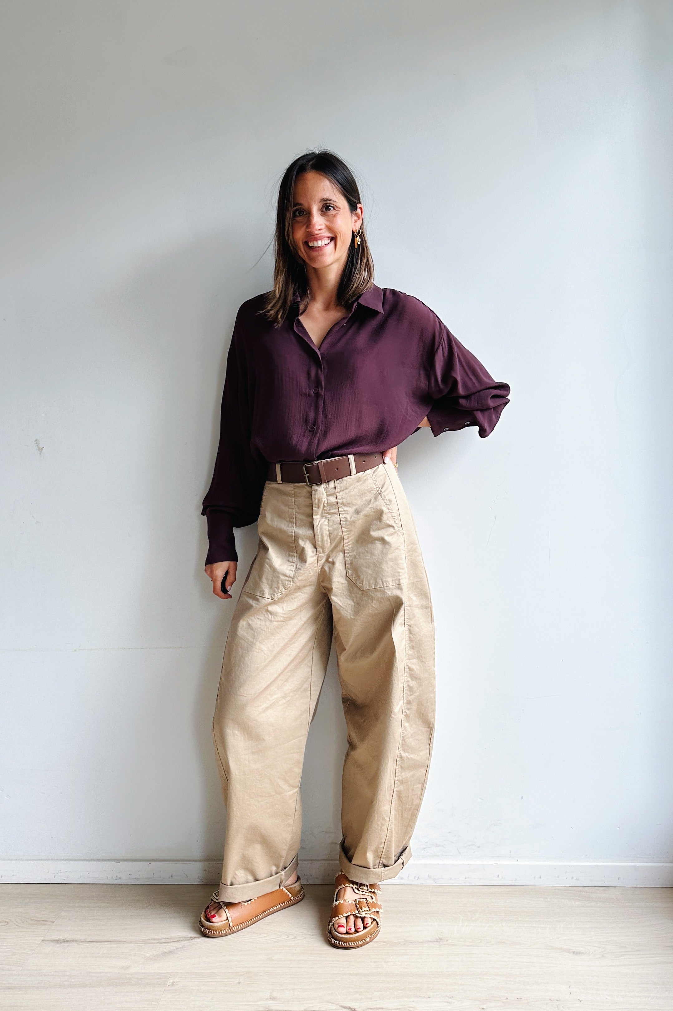 Bo barrel broek camel