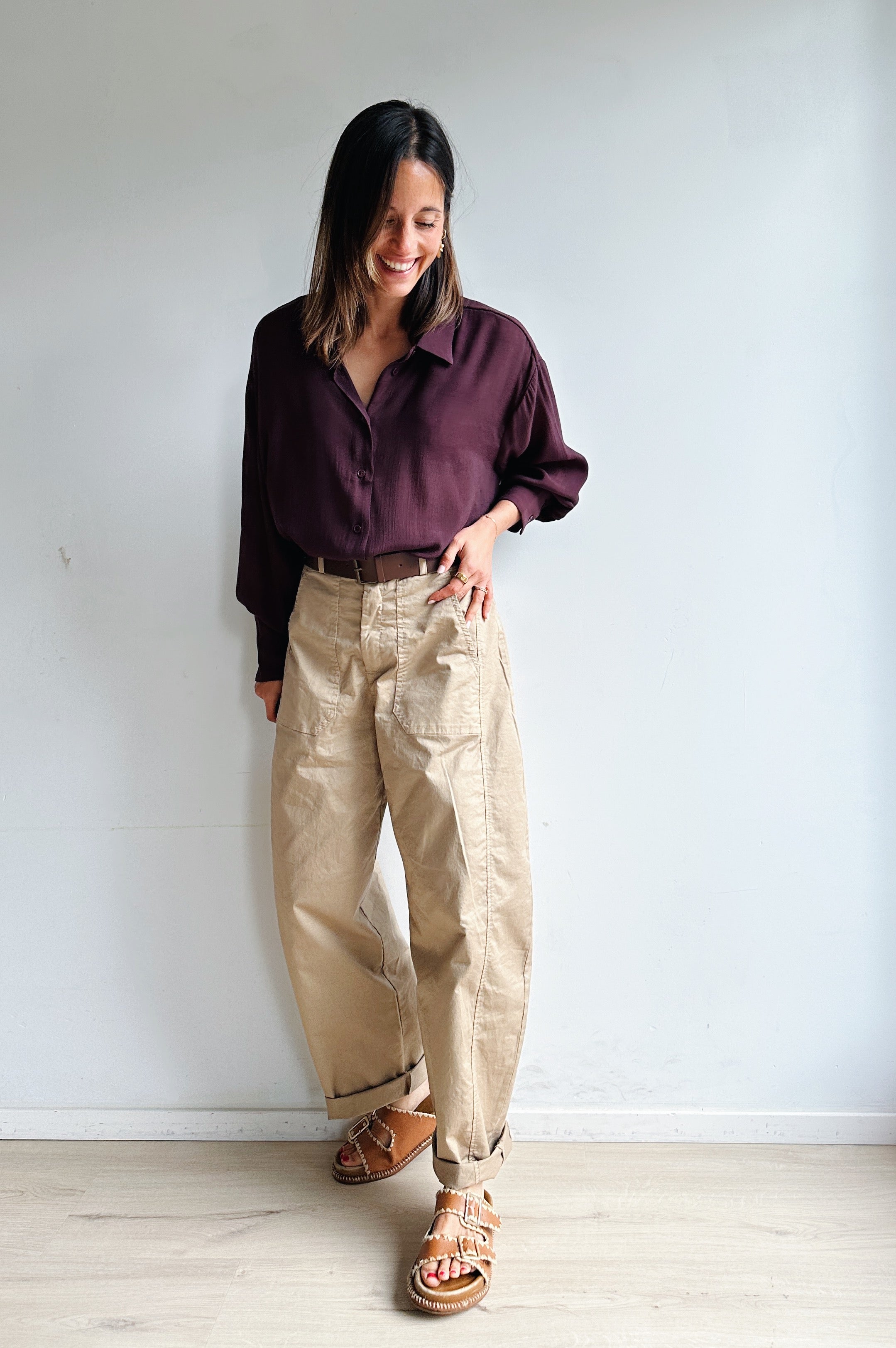 Bo barrel broek camel