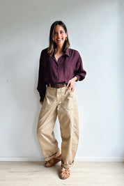 Bo barrel broek camel
