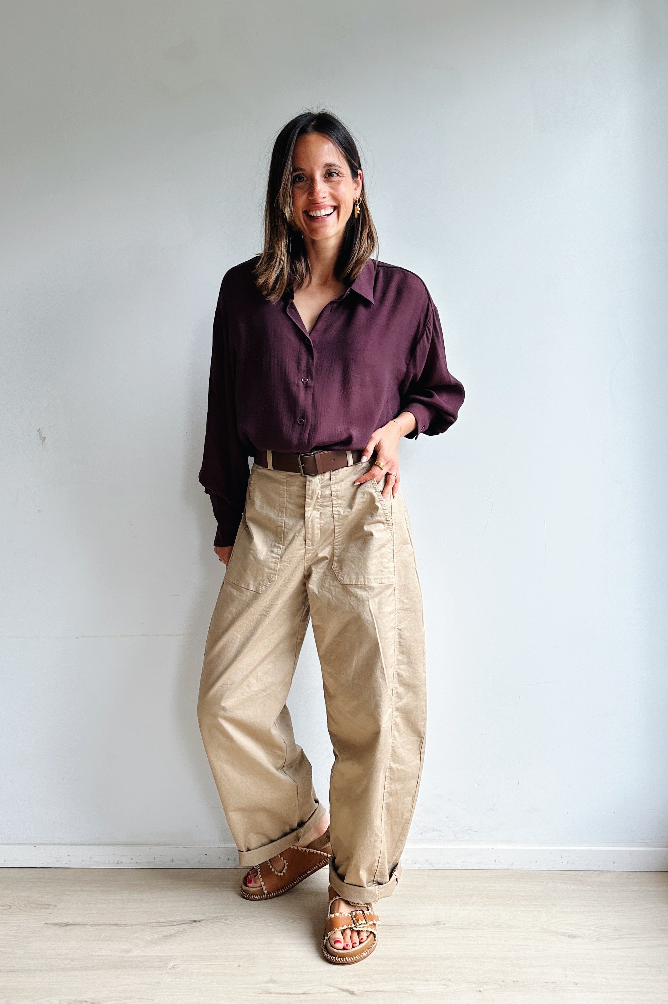 Bo barrel broek camel