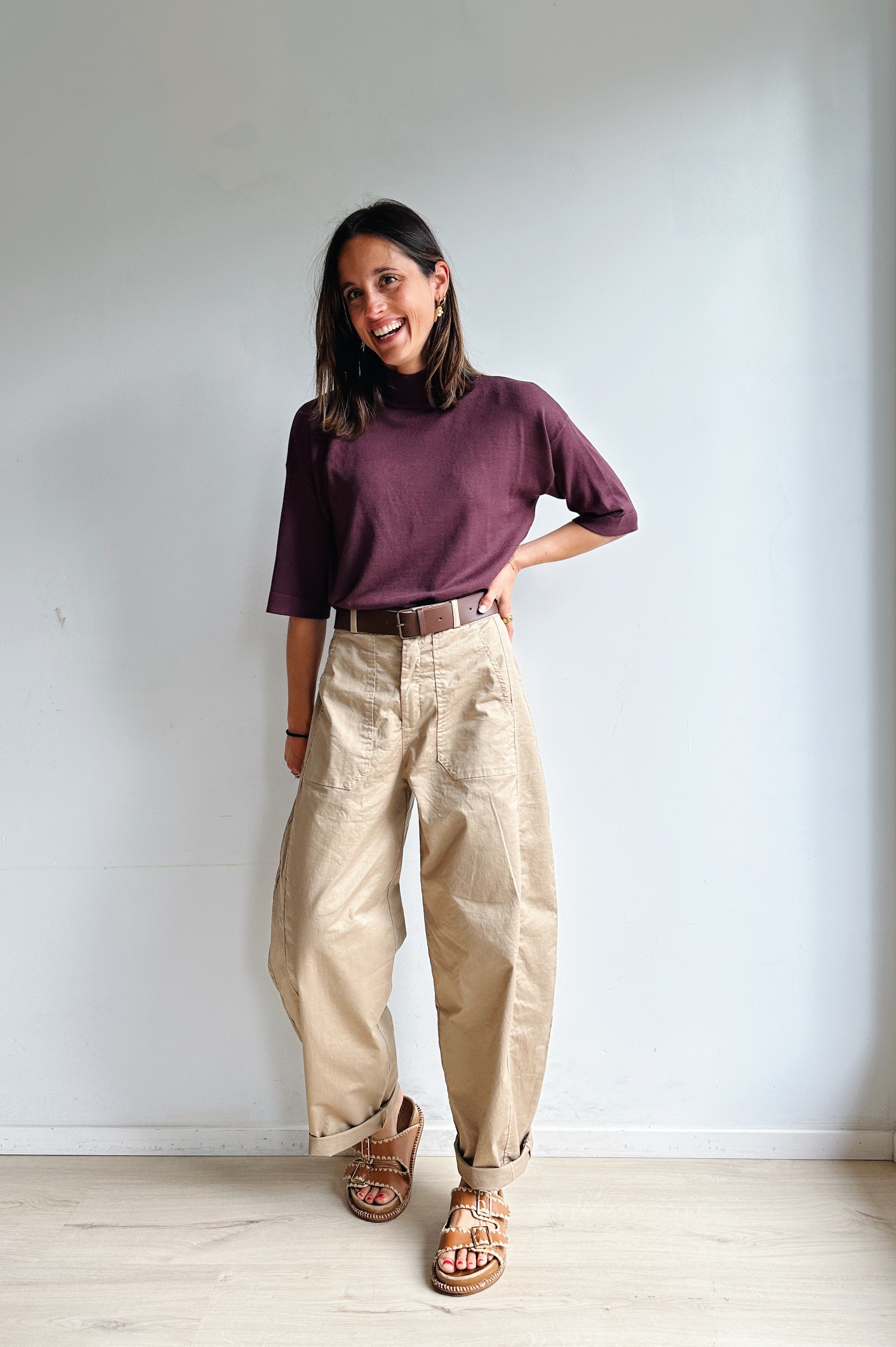 Bo barrel broek camel