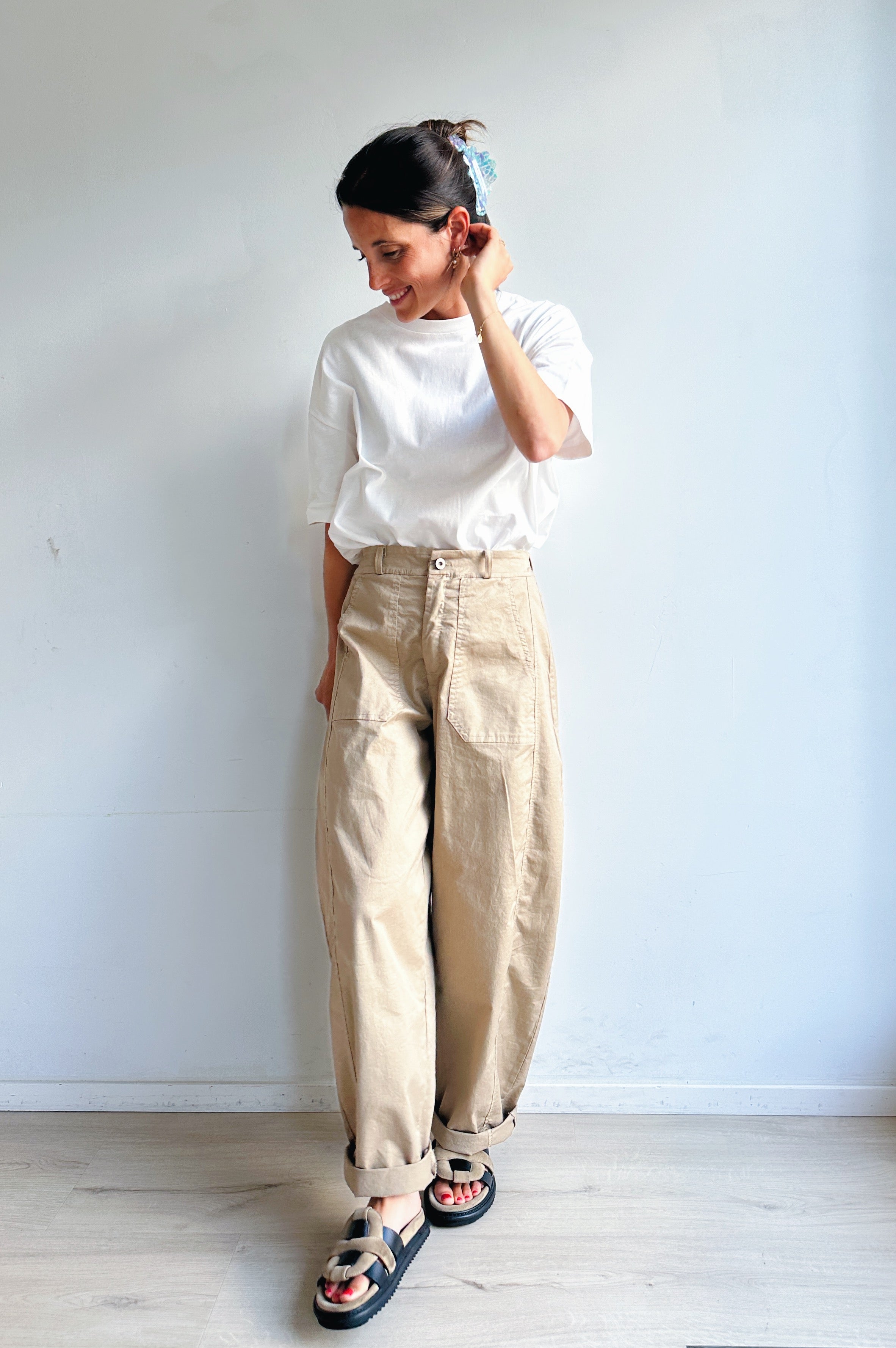 Bo barrel broek camel