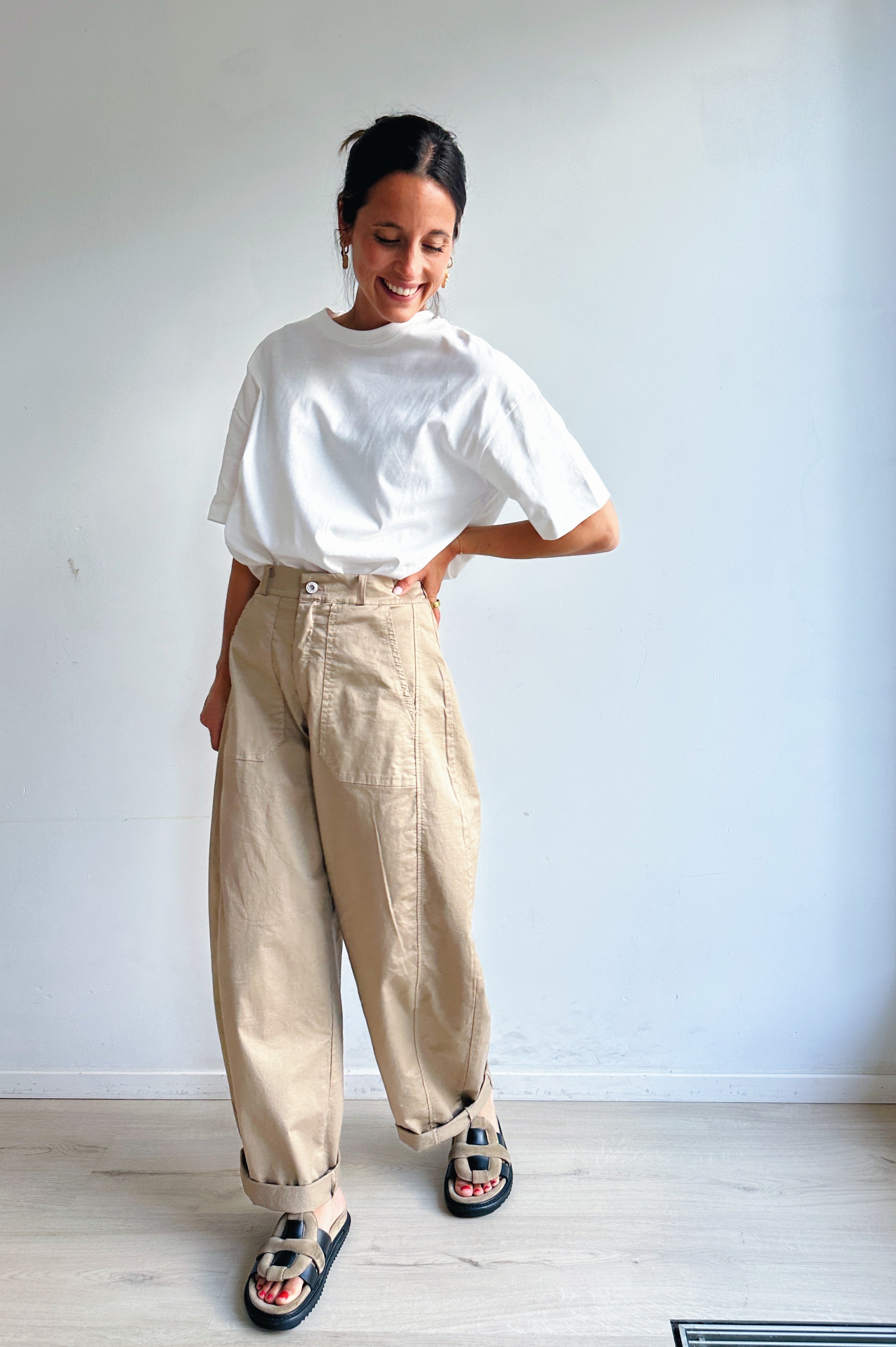 Bo barrel broek camel