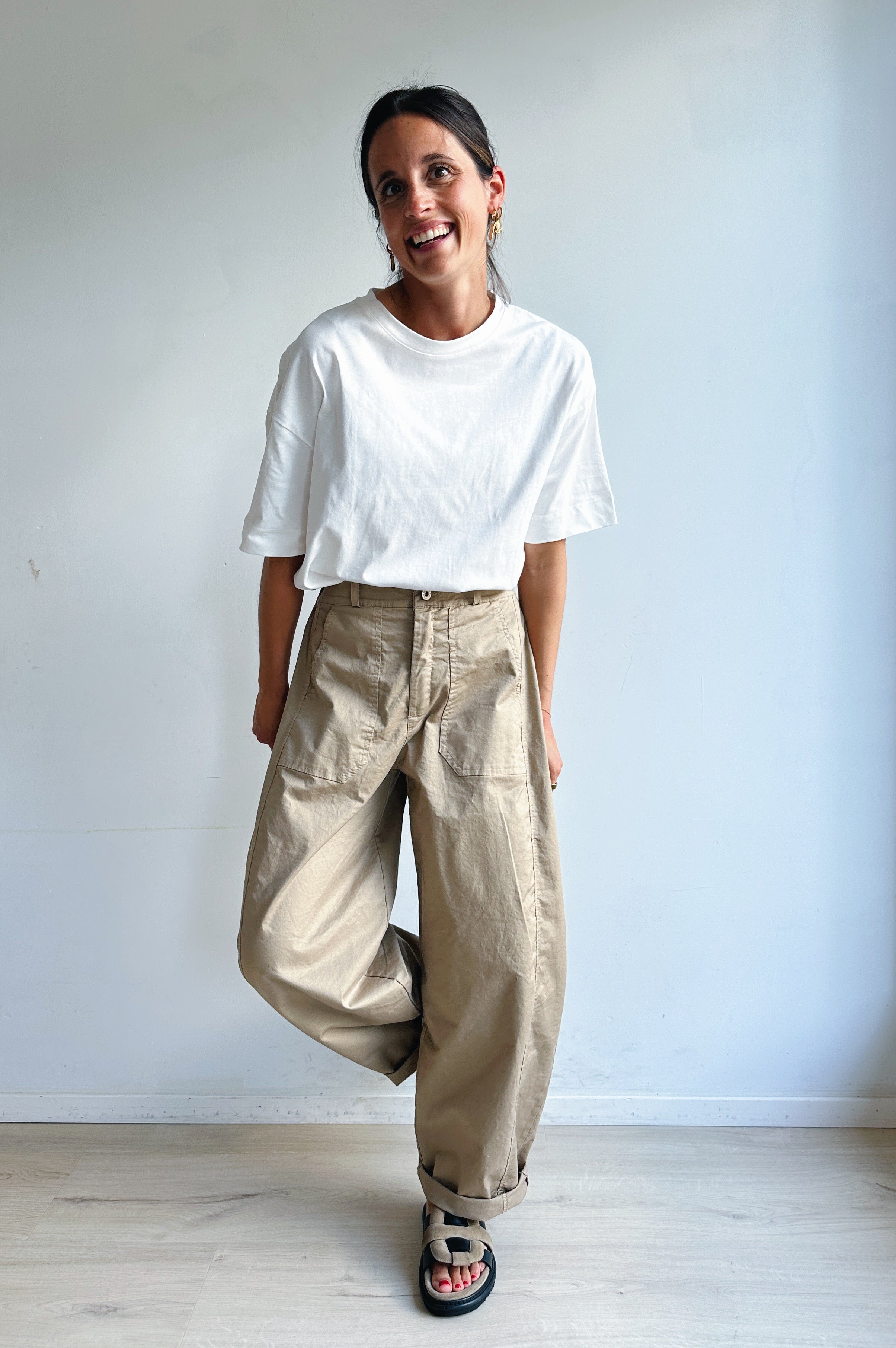 Bo barrel broek camel