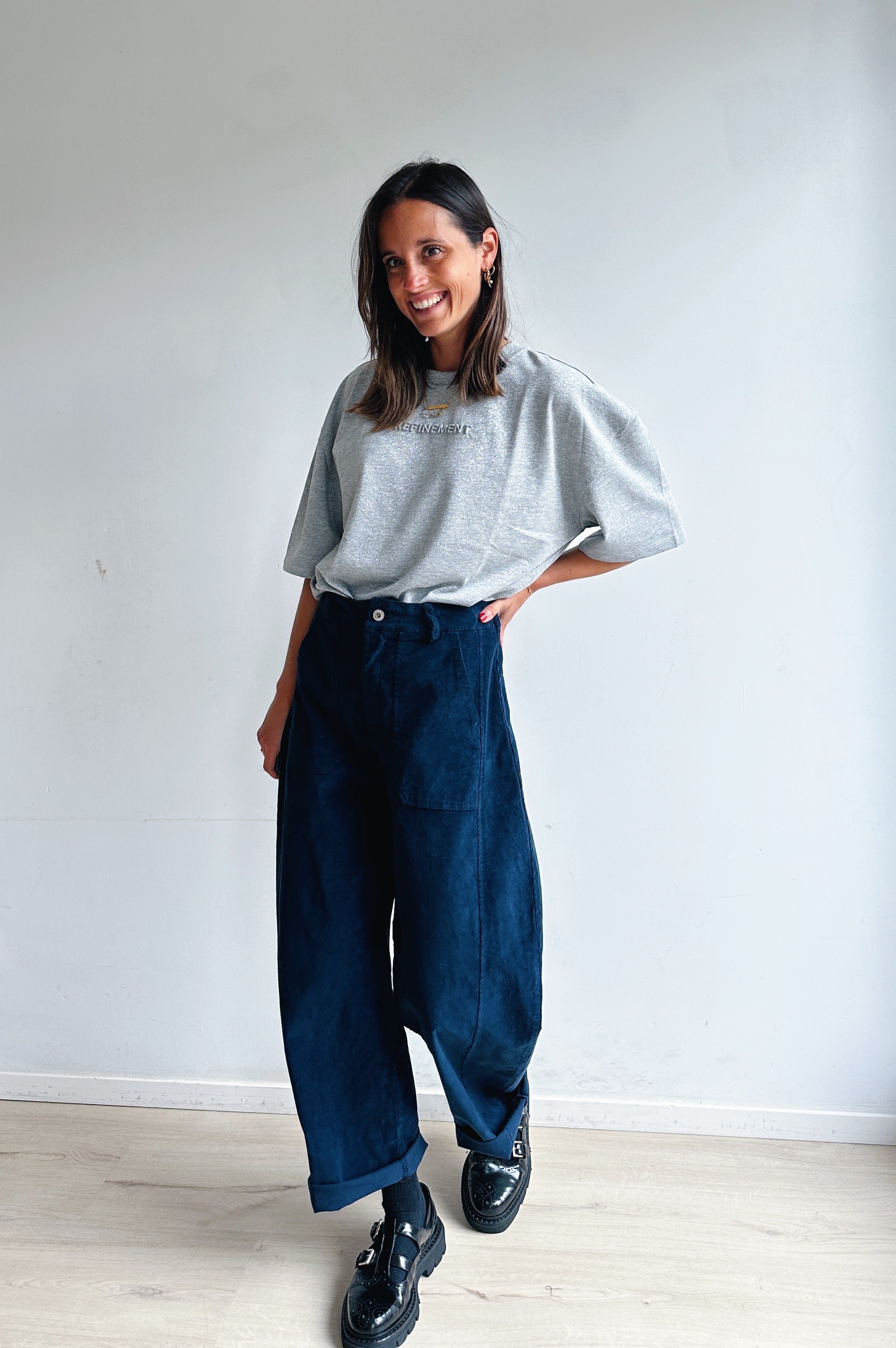 Bo barrel jeans marine corduroy