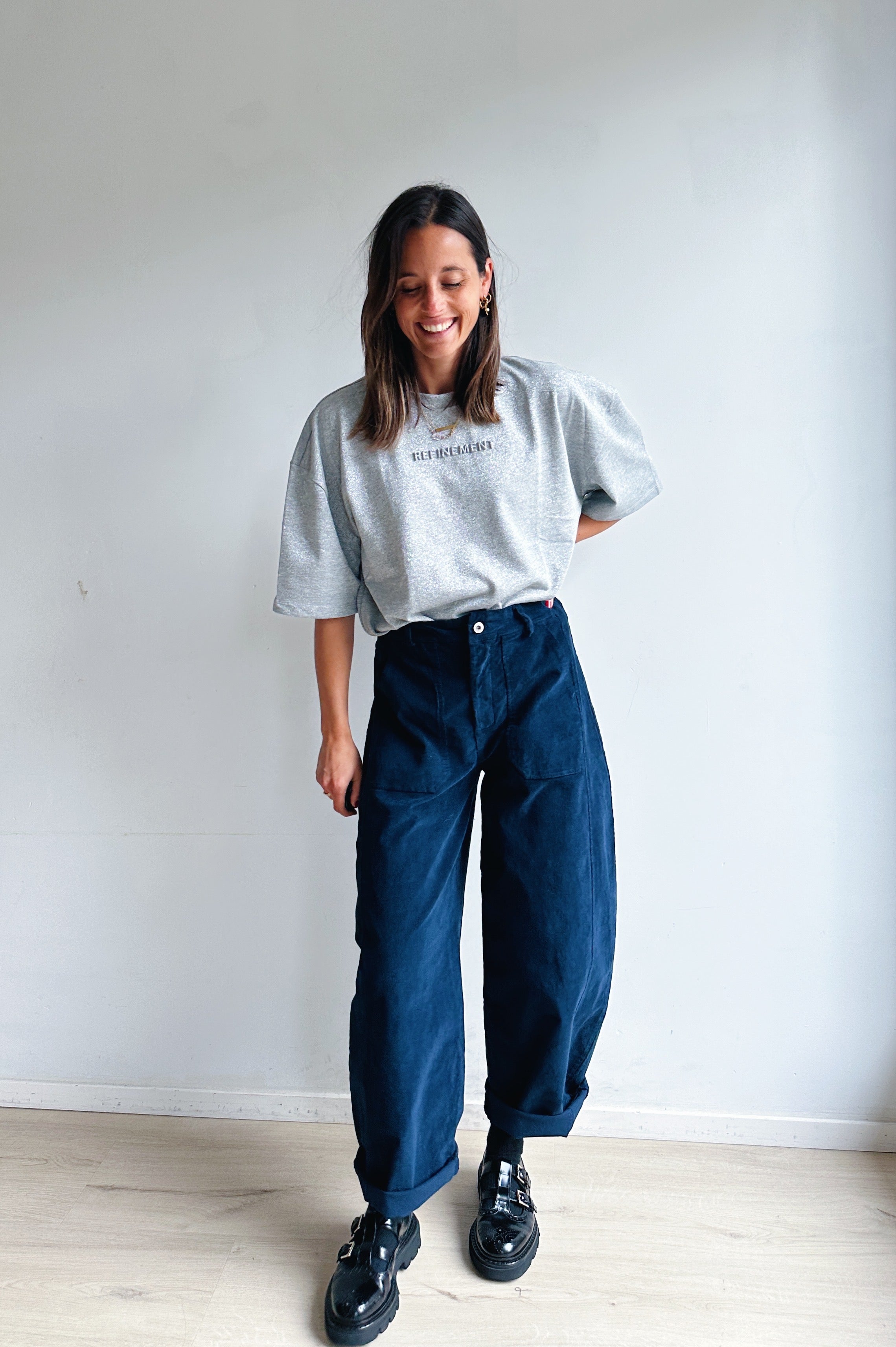 Bo barrel jeans marine corduroy