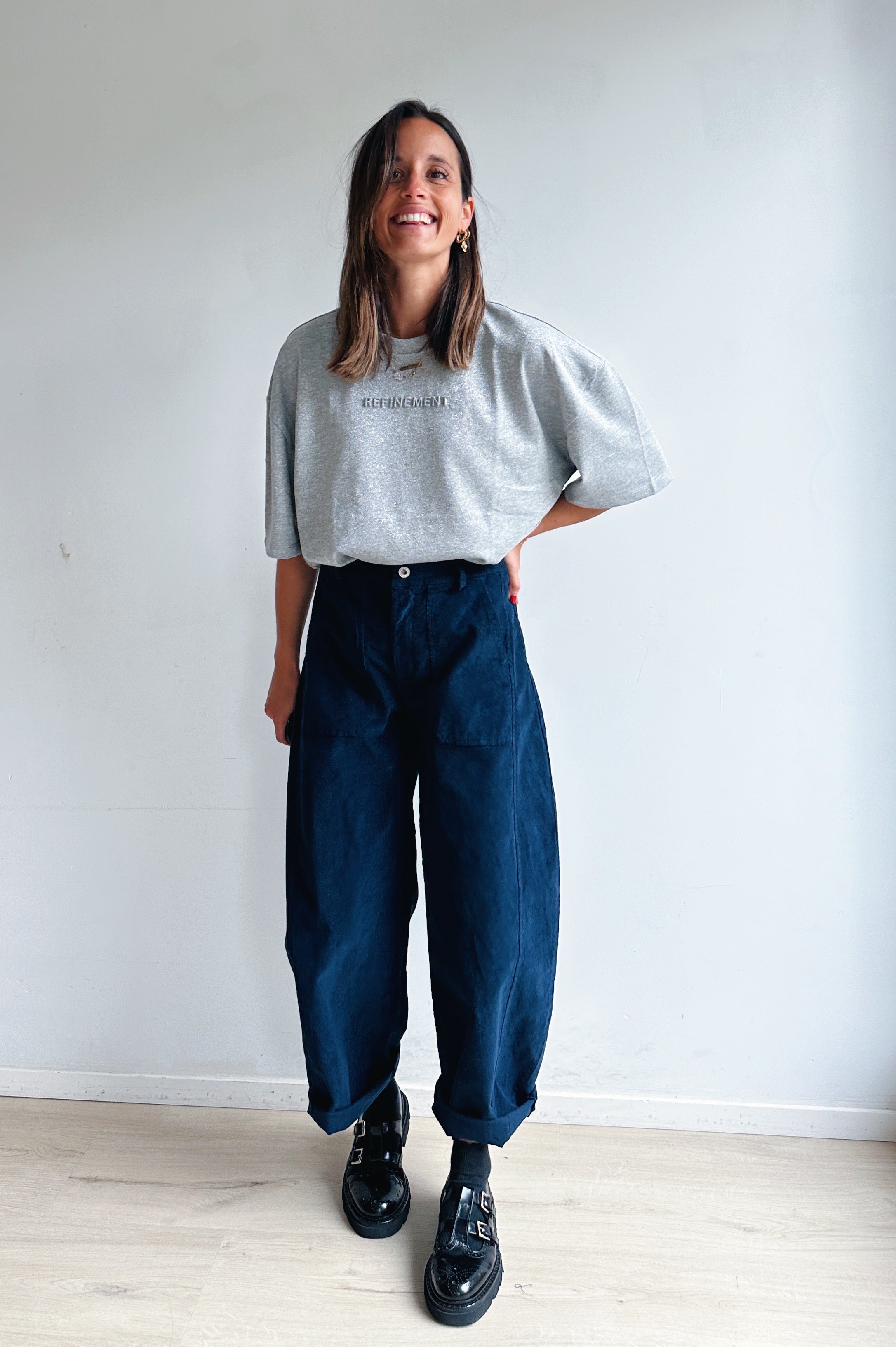 Bo barrel jeans marine corduroy