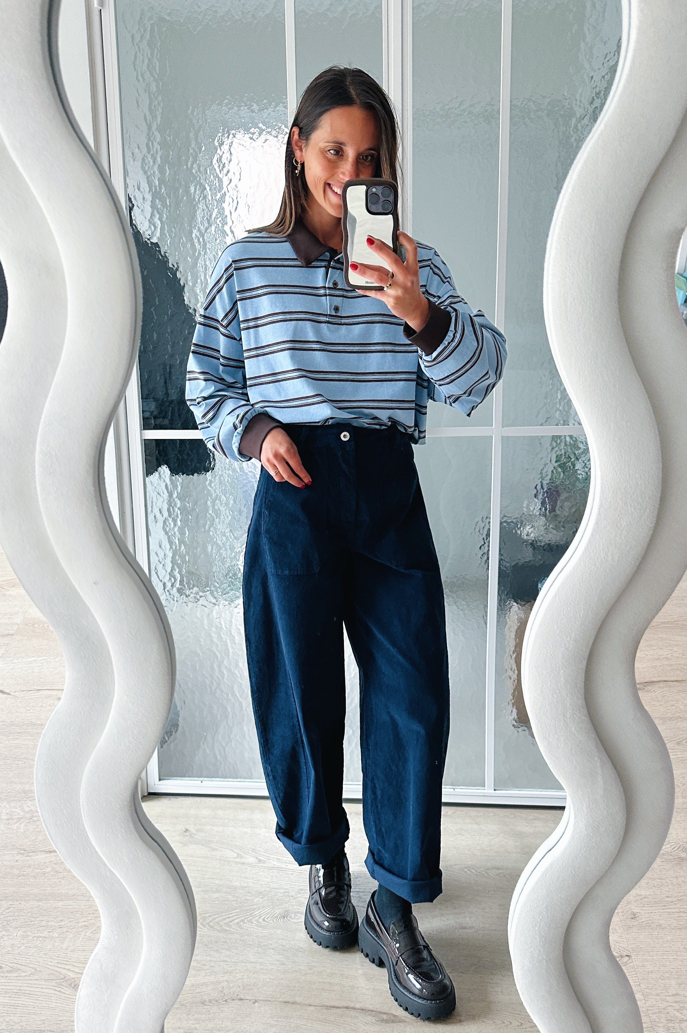 Bo barrel jeans marine corduroy