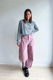 Bo barrel jeans roze corduroy