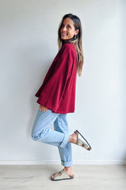 Lauranne longsleeve t-shirt bordeaux