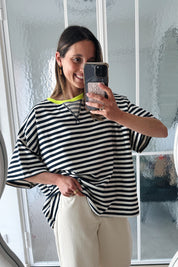 Ozanne tshirt marine fluo geel