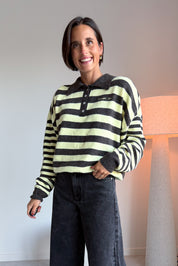 Linsey polo pull bruin / geel